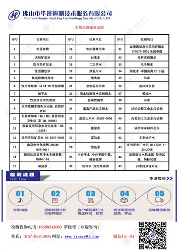 广州饮用水水质检测【重金属化验】