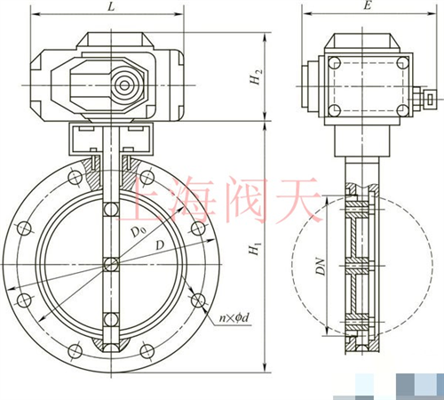 GID系列電動真空蝶閥外形圖