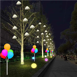 2022年五一人民广场夜景亮化安装led发光气球灯