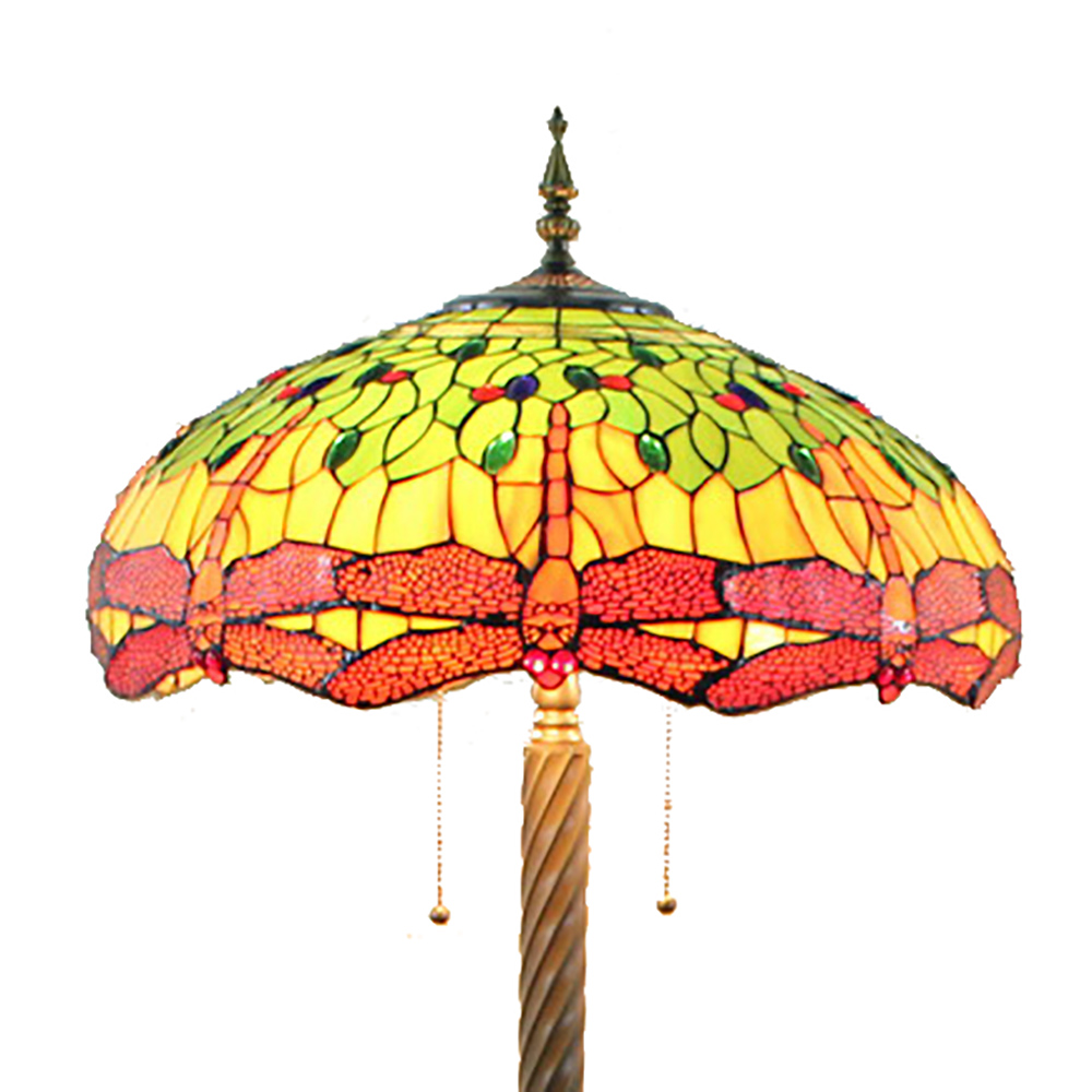 FL200067 20 inch Two lights Zinc alloy base Tiffany floor lamp stained glass floor lamp from China