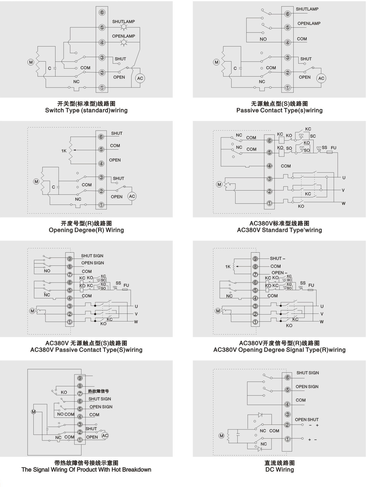 電動(dòng)蝶閥接線圖