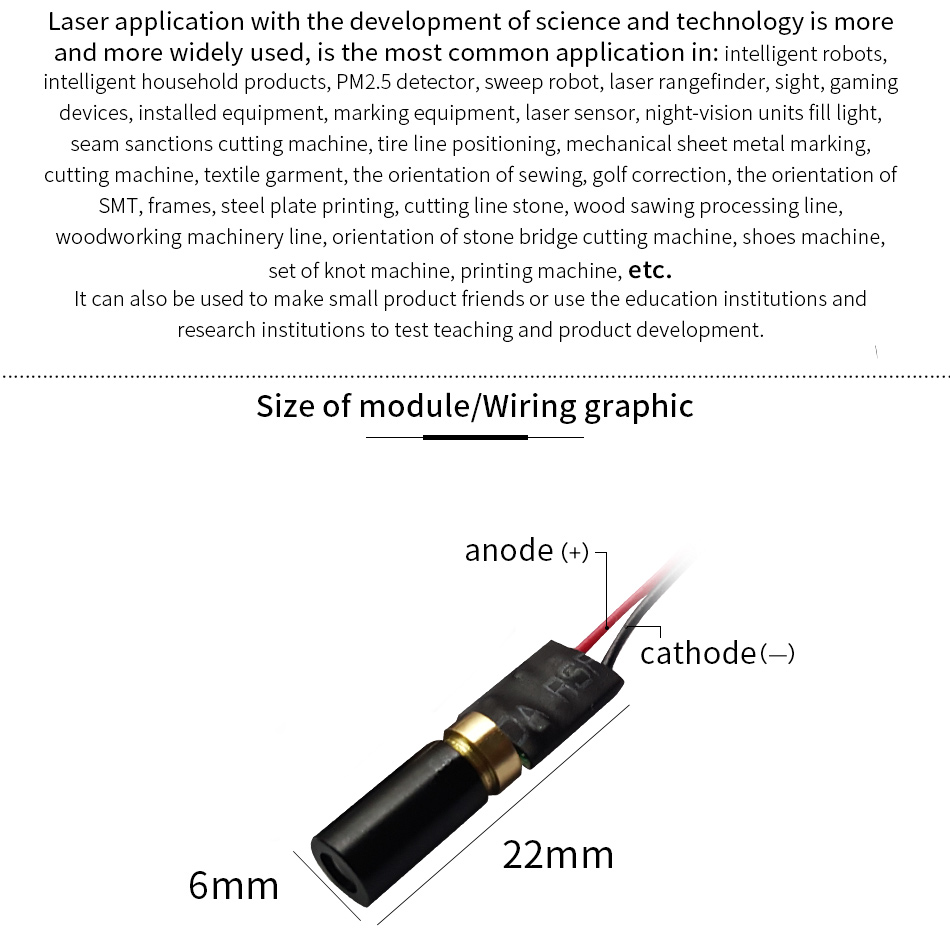 650nm5mw dot glass lens5