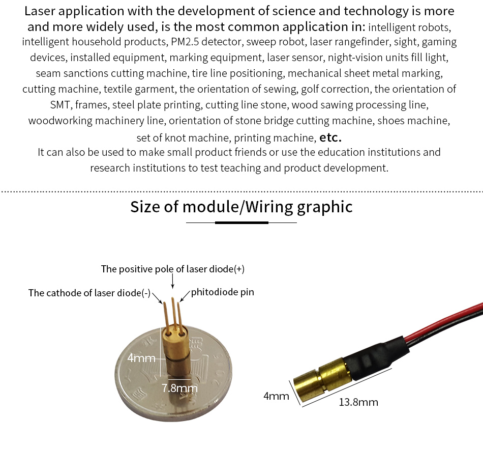 635nm5mw super small size dot brass5