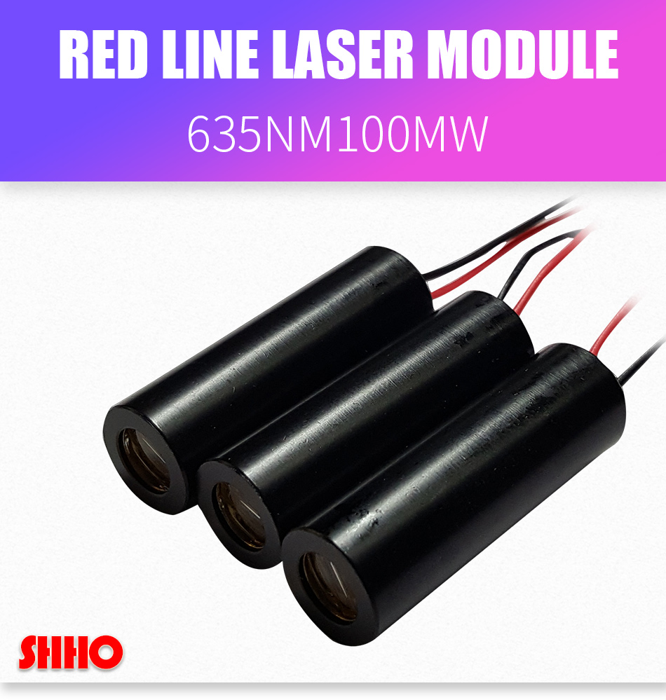 635nm 100mw red line laser module red laser marking industrial grade production locator cutting dist1