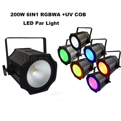 200w cob led par rgbwauv