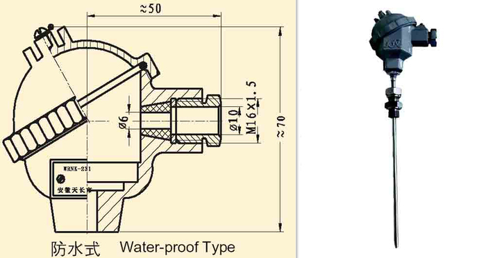 WRCK-231防水式铠装热电偶的用途