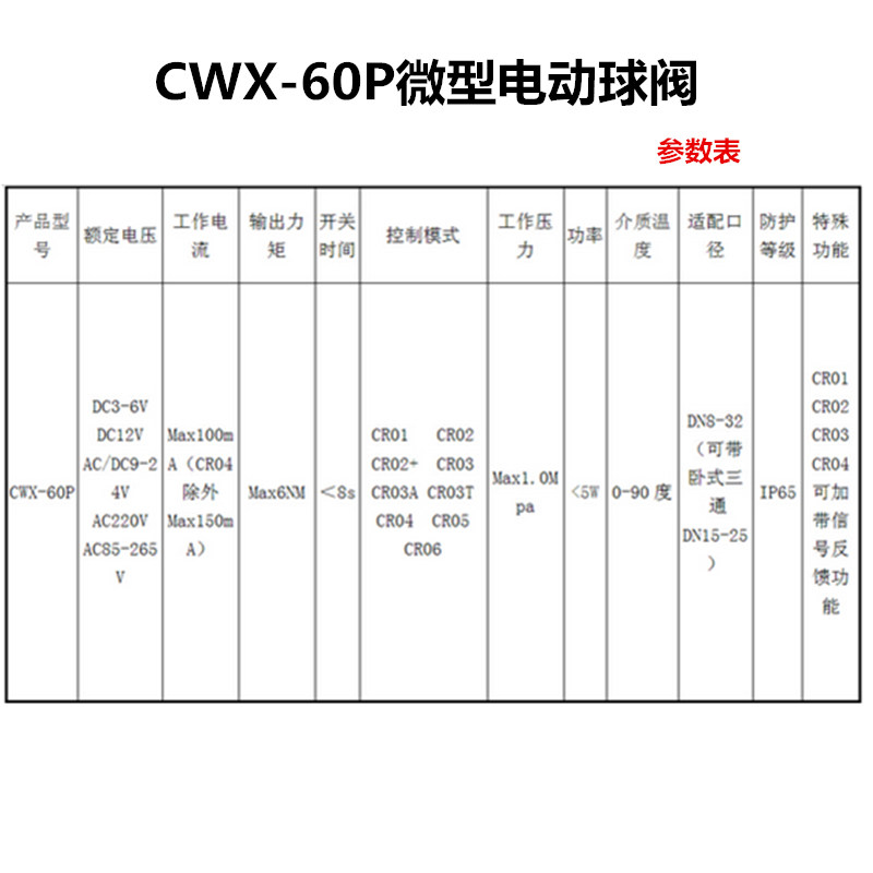 CWX-60P微型电动球阀
