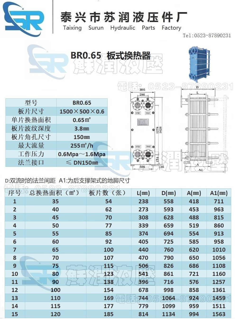 SR-BR0.65板式冷却器