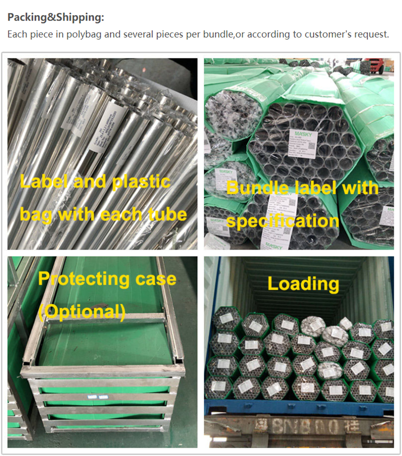 stainless steel round tube loading
