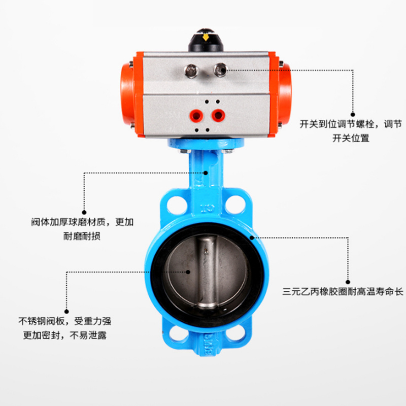 气动对夹蝶阀结构