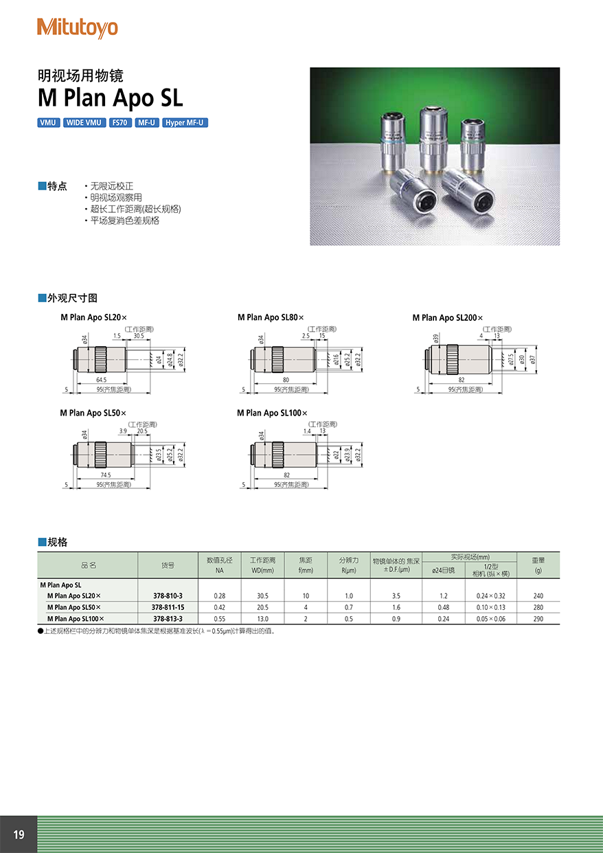 顯微鏡單元 物鏡20