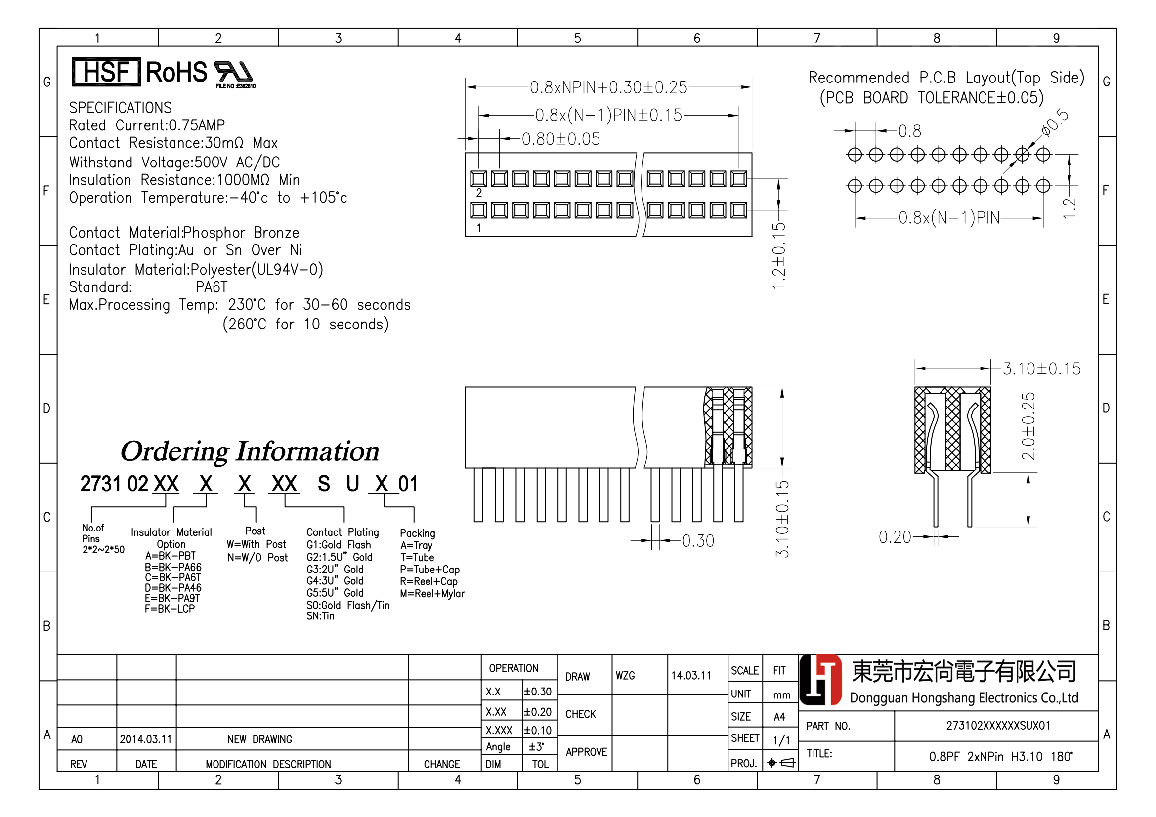 0.8mm FH 2*NPN H3.1 DIP