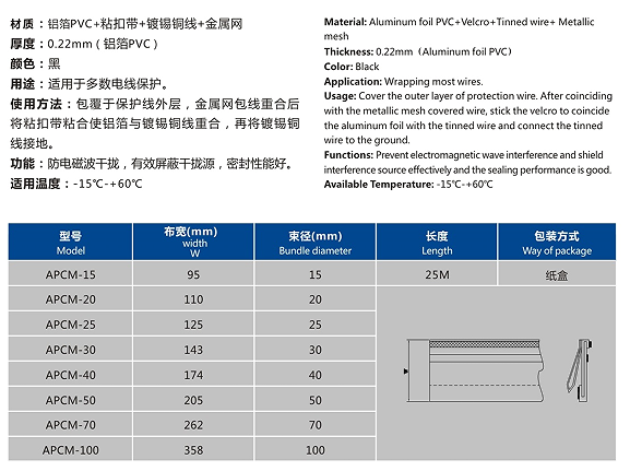 铝箔屏蔽结束带规格