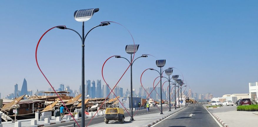 Smart solar streetlights installed ahead of World Cup