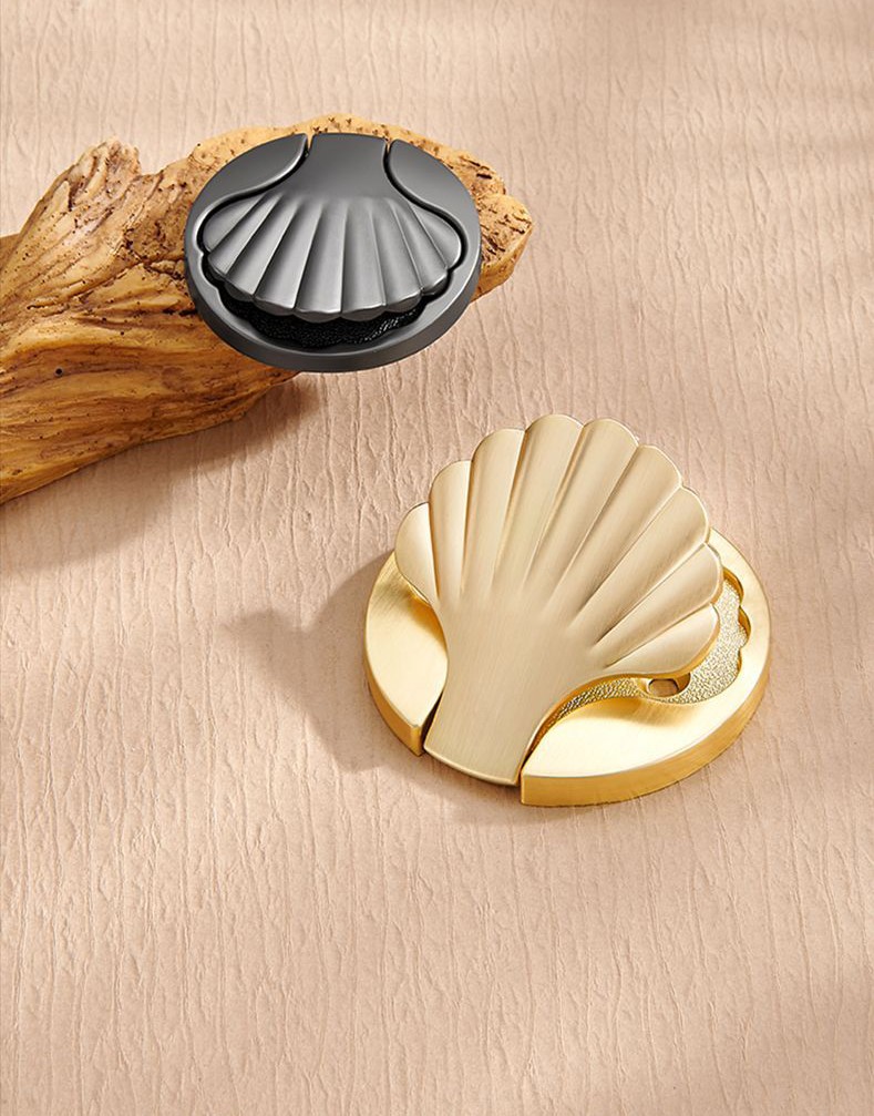 Light Luxury Zinc Alloy Shell Handle for Wardrobe Cabinet Drawer Door