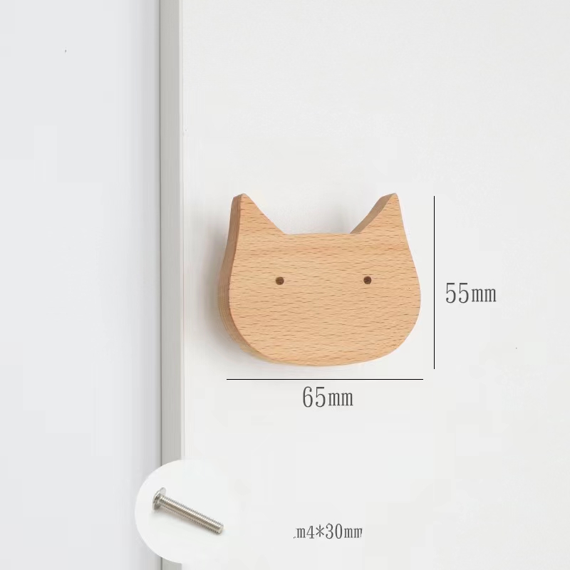 cat wooden knob2