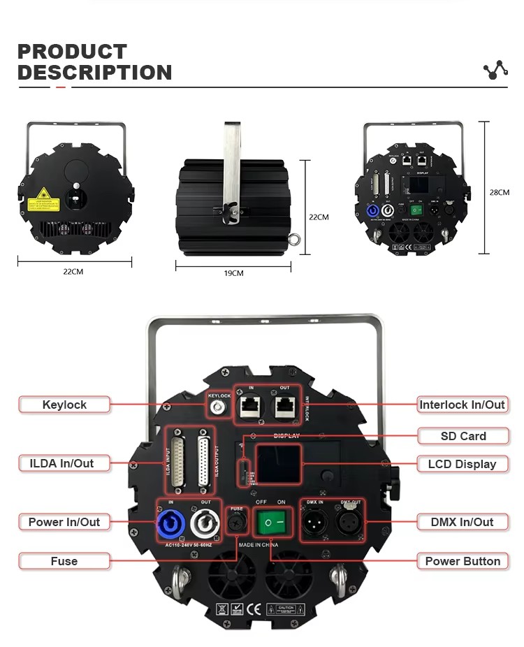 combined circular rgb laser