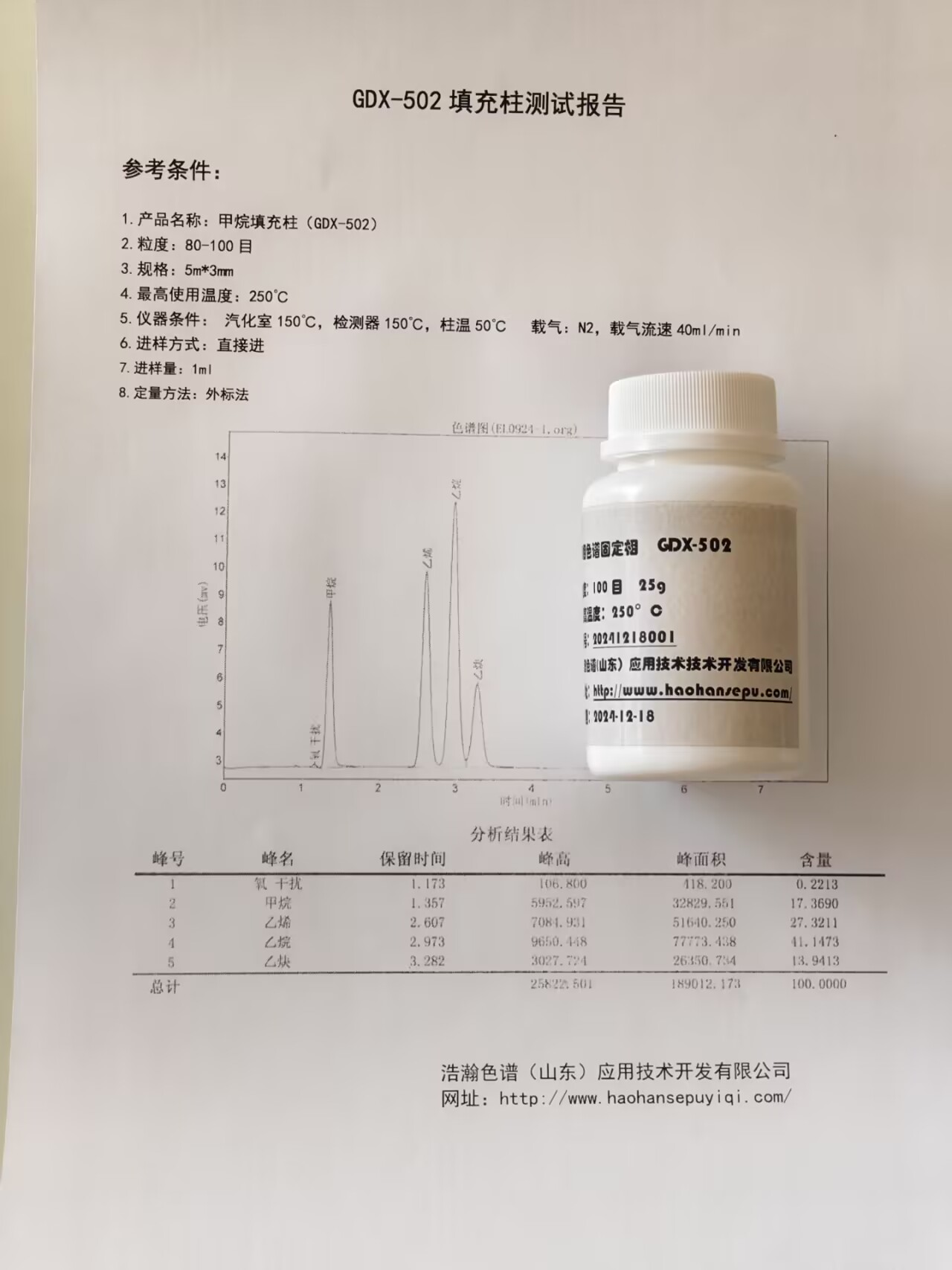 5A分子篩填充柱