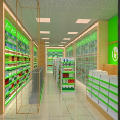 藥店貨架形像設計