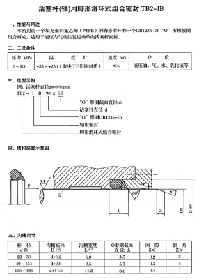 活塞桿用腳型組合密封TB2-IB
