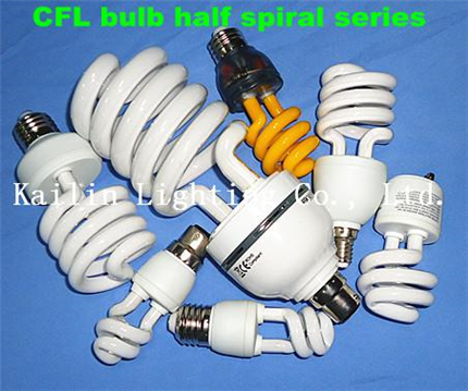CFL half spiral bulbs