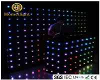 LED RGB Star Curtain 3 in 1 fireproof star curtain for wedding party backdrop