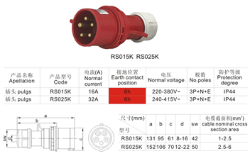 Industry Plug RS015K(RS025K)