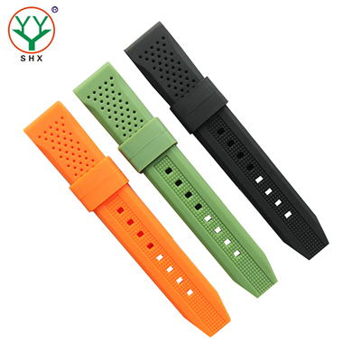 639flat silicone strap 20mm  small hole strapfactory sale