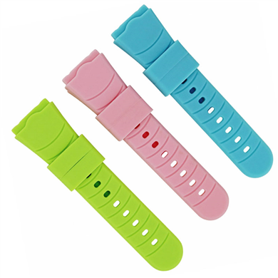 526-19mm弯头儿童智能手表带，颜色多样。