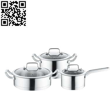 430不锈钢套锅三件套（3-piece Stainless Steel Cookware Set）ZD-TZG126