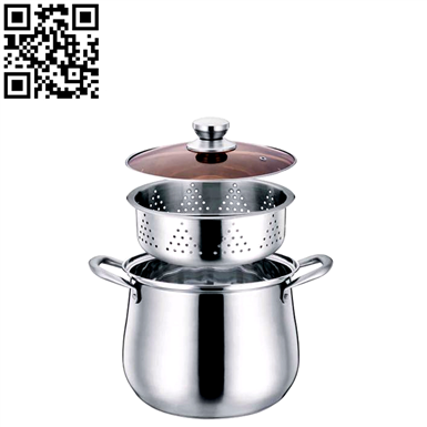 鼓型不锈钢蒸锅（Stainless steel steamer pot）ZD-ZG306