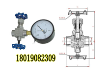 J19W-160P不锈钢压力表三通阀G1/2-M20X1.5