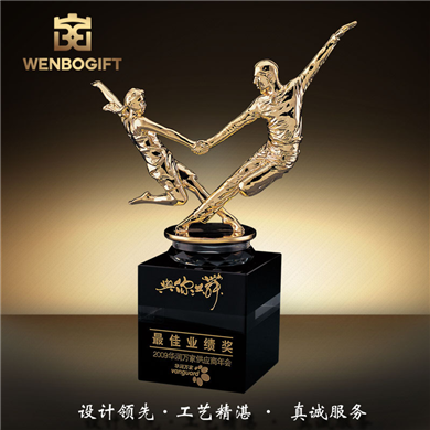 WB-171125最佳業績獎杯，人物獎杯，最佳合作舞蹈獎杯深圳市文博工藝制品有限公司