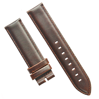 厂家直销复古棕色休闲表带头层牛皮真皮表带 三和兴表带