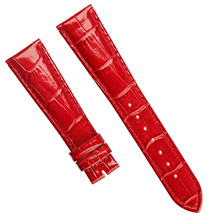時尚女款紅色優質竹節紋真皮表帶 三和興表帶