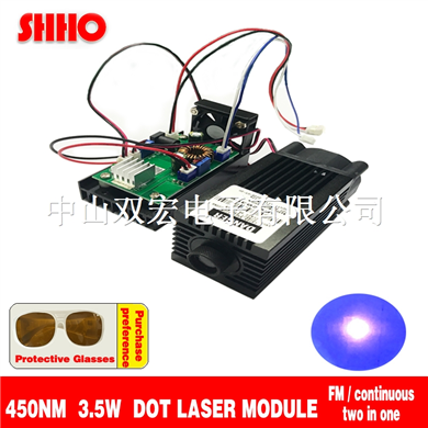 High quality 450nm 3.5w blue dot laser module wood carving metal cutting diy machine parts PWM TTL f