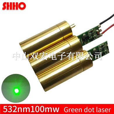 Adjustable focus distance 532nm 100mw green dot laser module 12*50mm brass laser positioning locator