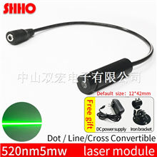High quality 520nm 5mw green line laser module line width adjustable building site drawing line prod