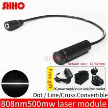 High quality 808nm 500mw infrared line laser module line width adjustable invisible light nocturnal 