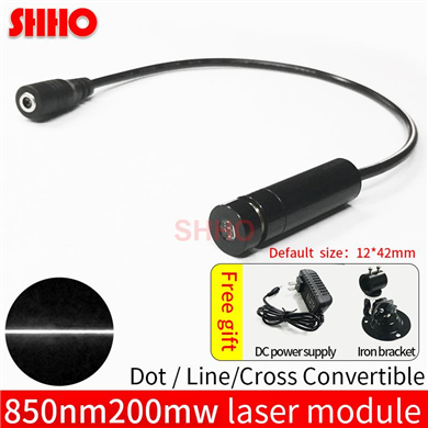 High quality 850nm 200mw infrared line laser module line width adjustable invisible light nocturnal 