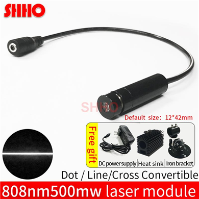 High quality 808nm 500mw infrared line laser module line width adjustable invisible light nocturnal 