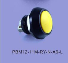 锌合金防水按钮开关PBM12按键颜色多选螺丝脚直插脚复位功能