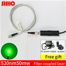 High quality customizable 520nm 50mw green light fiber laser optical coupling machine coupling rate 