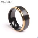 BR1010  Men's Classic Black Zirconium Wedding Ring 