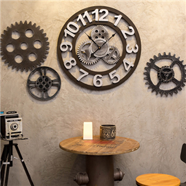 工业风复古创意齿轮时钟