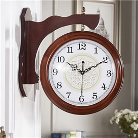 两面钟表客厅欧式美式实木表