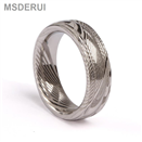 Classic Wedding Rings Jewelry Black Damascus Simple Design Ring DM-008 