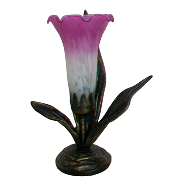 one light lily table lamp with three leaves