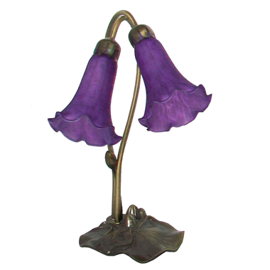 two lights lily table lamp purple lampshade