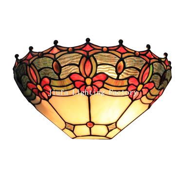 WL120006-jeweled tiffany floral wall lamp stained glass wall sconce